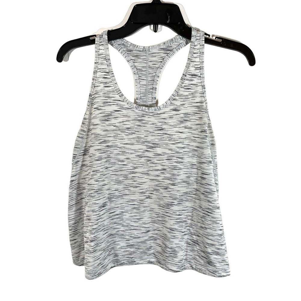 Lululemon OUR SPORT TANK Tiger Space Dye Black White Racerback Tank Sz 4